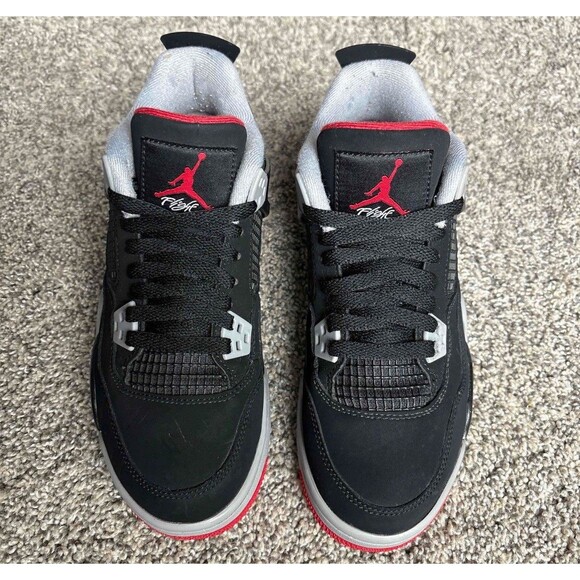 Nike Air Jordan 4 Retro Bred 2019 Size 6.5 Youth (Size 8 Woman's) - Picture 3 of 8